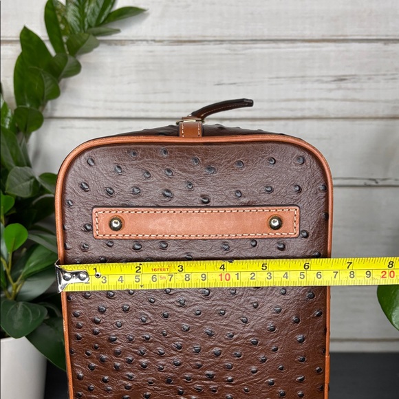 Dooney & Bourke Textured Brown Satchel with Orange Accents - Picture 5 of 9